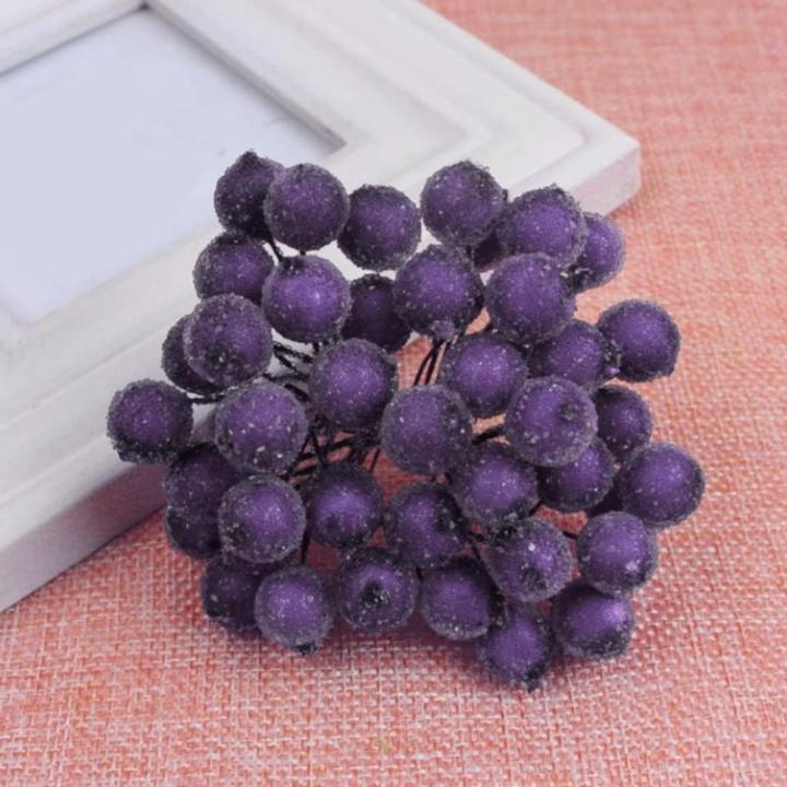 200pcs künstliche Beere Stängel gefrostete Obstbeeren Weihnachtskranzzubehör Mini Weihnachten Beeren Picks Blumenzweig Weihnachtskranz Dekorationen für Urlaub Dekoration Party,