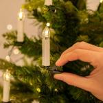 50 LED kerstboom lichtketting 15,7 m kaars lichtketting crème interieur lichtketting kerst kerstboom kaarsen met kabel