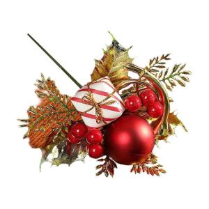 Künstliche Weihnachtsstiele,künstliche Kiefernspieße Zweige Weihnachten Blumenplektren und Sprays Urlaub Winter Blumenplektren für Girlande, Kranz, Weihnachtsdekoration (red)
