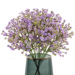Gypsophila , 10 stuks Gypsophila-planten, voor bruiloft, bruidsboeket, thuis, knutselen en decoratie (paars)