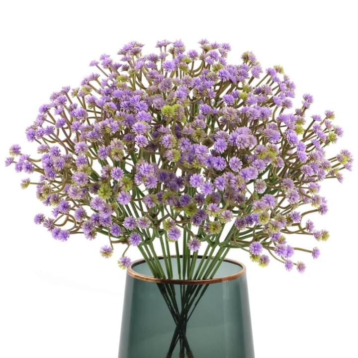 Gypsophila , 10 stuks Gypsophila-planten, voor bruiloft, bruidsboeket, thuis, knutselen en decoratie (paars)