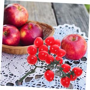 8 STK Simulierte Kirschtomaten Obst-Requisite Simulation Gemüse Obst Hausbedarf Sie Gemüse-Requisiten An Lebensechte Tomaten Falsches Obst Simulation Obstdekoration PVC Rot