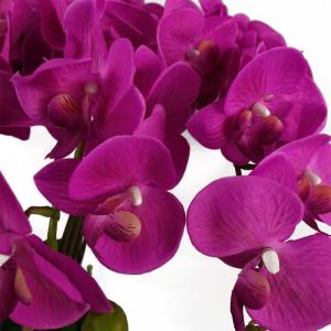 Realistische künstliche Orchideenpflanzen, vollständig getopft