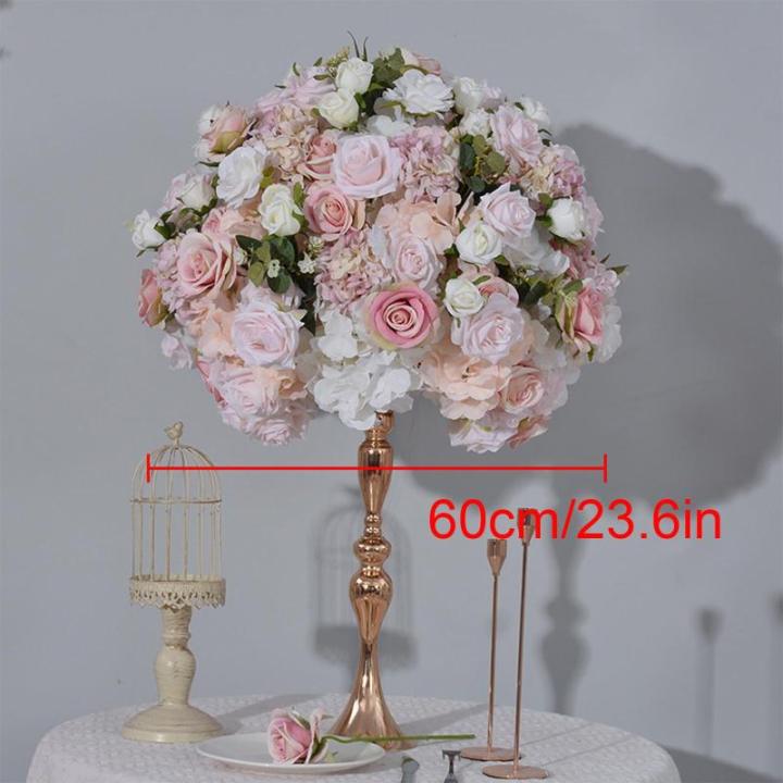 24in künstliche Rose Blume Kugeln, gefälschte Blumen Rosen Kugeln, künstliche Florale Kugel für Mittelstücke Tische, Party, Valentinstag (Rosa-1)