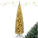 150/180 cm Weihnachtsbaum mit LED-Beleuchtung, Künstlicher Christbaum mit 296/390 Spitzen & 150/180 LED-Lichtern, Tannenbaum Weihnachtsdekoration für Büro, Wohnung, Geschäft (2