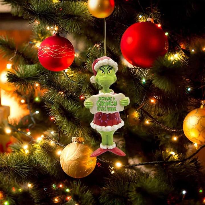 Kerstdecoratie, acryl, kerstboomversiering, groen, schattig, hangende ornamenten, kerstdecoratie, kerstversiering, feestdecoratie voor kerstfeest
