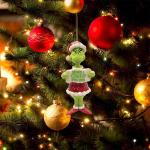 Kerstdecoratie, acryl, kerstboomversiering, groen, schattig, hangende ornamenten, kerstdecoratie, kerstversiering, feestdecoratie voor kerstfeest