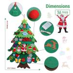 Vilten kerstboom van vilt, vilt, kerstboom voor kinderen, 3,28 ft viltboom om te versieren, doe-het-zelf vilten kerstboom met 32 ornamenten, kerst, decoratie voor muren, ramen en d