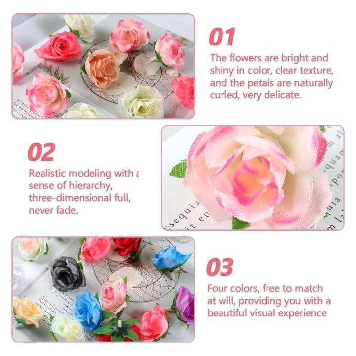 80 stuks kunstbloemen, kunstbloemen, rozen, kunstbloemen, kunstbloemen, namaakrozen, decoratie, zijden bloemen, kunstbloemen om te knutselen, voor bruiloft, feest, decoratie, doe-h
