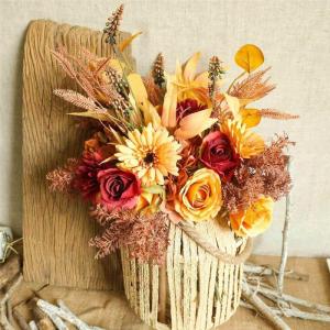 Kunstbloemen, hortensia, , decoratieve zijden bloemen, boeket, kunstbloemstukken, bruiloft, kamerdecoratie, herfstrood