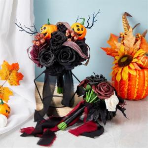 Hochzeitssträuße Schwarze Sträuße Künstliche Blumen für Brautjungfern
