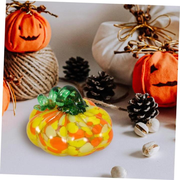 4 Stück Kürbishandwerk Kürbis-Requisite Tisch-kürbis-Figur Herbsternte Kürbisdekor Thanksgiving-kürbis-Dekorationen Kürbis Im Herbst Kürbis Ernten Szenenlayout Glas