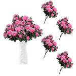 Künstlicher Blumenstrauss Azalee 33 cm Pink Kunstpflanzen Kunstblumen Künstliche Blumen Pflanzen Kunstblumenstrauß für Zuhause Tisch Büro 0516