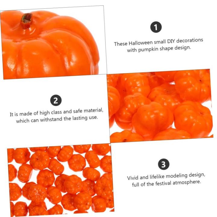 600 STK Kürbis Dekoration kleine Kürbisse Emulation orangefarbenes Dekor Halloween Pumpkin halloweenkürbis Herbstdeko Halloween-Kürbis-Requisiten Kürbisse in Mikrolandschaft S