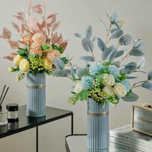 Kunstblumen Künstliche Blumen, Moderne Blumenstrauß-Dekoration, Hortensie, Eukalyptus, künstliches Blumenarrangement, künstlicher Bonsai für Wohnzimmer für jeden Anlass