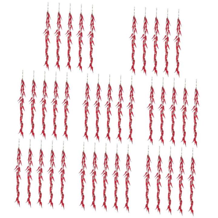 40 STK Chili-Pfeffer-modelldekoration Dekorative Paprika Falsches Gemüsedekor Künstliche Chilischote Hängender Falscher Pfeffer Anlage Puzzle Brochette Tischgirlande Bot Rot Sch