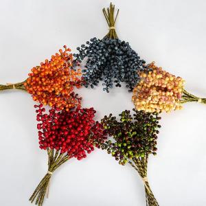 Simulierte Beerenzweige, 12 Stück, Künstliche Beeren, Biegbare Stiele, Zweige, Künstliche Früchte, wasserdichte Beerenzweige für Zuhause, Haus, Küche, Tisch, Korb (E)