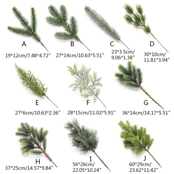 Künstliche Weihnachtsblätter, künstlicher Kiefernzweig, für Blumenarrangement, Zuhause, Weihnachten, Festival, Party, Dekoration, künstliche Blätter