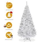 Kunstkerstboom, dennenboom met metalen standaard, pvc-naalden, kunstboom, ideaal voor thuis, kantoor, winkels en hotels, wit