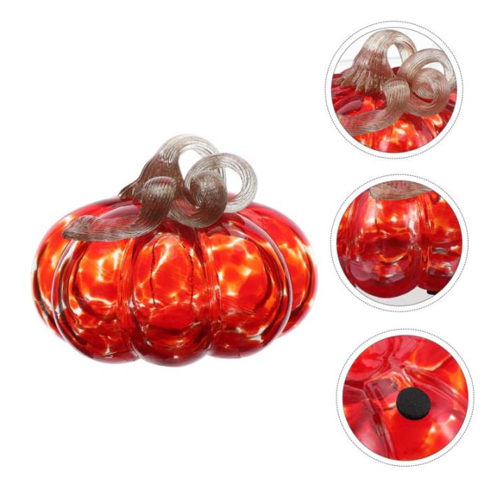 3 stuks glazen pompoen ornament lantaarns decoratie plantendecoraties miniatuur decoratie glazen pompoen voor het decoreren van kunstpompoenen glazen pompoen middenstukken