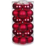Inge Glazen | Mooie van glas | 30 ballen in doos | kerstboomversiering kerstboomversiering (ossenbloed | rood glans/mat)