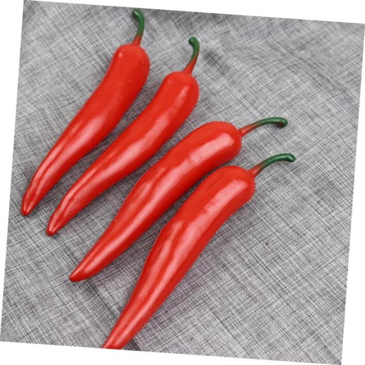 4 Sätze Simulationsmodell Paprika Schaufensterpuppe Maneküre- Set Schaufensterpfeffer Ziernieten Gefälschter Pfeffer Simulation Lebensmittelmodell Stütze Poly-Drache 5 Stück *