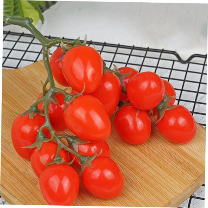 2st Simulierte Kleine Tomaten Zuhause Gefälschte Fruchtstütze Gefälschte Kirschtomaten Lebensechte Kirschtomaten Künstliche Kirschtomaten-Modell Simulation Kirschtomaten Rot Sc