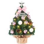 Mini kerstboom kleine kerstboom met verlichting LED tafel kerstboom klein kunstmatig versierd voor Kerstmis decoratie 60 cm