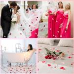300 stuks zijden rozenblaadjes, 4 kleuren, roze, kunstbloemblaadjes, bruiloft, rozenblaadjes, huwelijksaanzoek, romantische decoratie voor bruiloft, Valentijnsdag, bruidsdouche