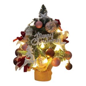 Mini-Weihnachtsbaum mit Lichtern, künstlicher Weihnachtsbaum, Basteln, Heimdekoration, entzückende DIY-Weihnachtsdekoration, 45cm
