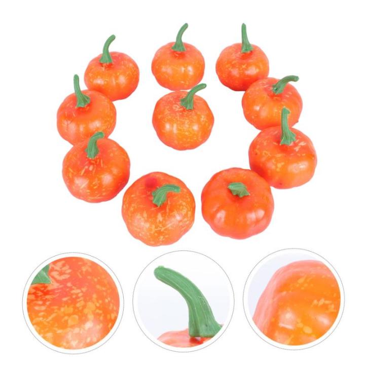 4 Sätze Künstlicher Kürbis Kranz Kürbisse Selber Machen Halloween-Requisiten Künstliche Kürbisdekoration Heimdekorationen Halloween-wohndekoration Yellow Plastik 10 Stück * 