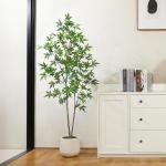 Kunstplant Esdoorn 150 cm grote , wit, bloempot, esdoornboom, als echt voor thuis, kantoor, tuindecoratie (1 stuks)