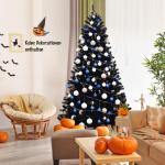 Kunstkerstboom, 180 cm/225 cm, zwart, dennenboom met metalen standaard, kerstboom, pvc-punten, ideaal voor thuis, kantoor, winkels en hotels (225 cm)