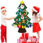 Filz Weihnachtsbaum Set DIY Filz Weihnachtsbaum Set Falt Filz Weihnachtsbaum Dekoration DIY Filz Deko Weihnachtsbaum Für Kinder mit Abnehmbaren Hängenden Ornamenten für Home/Tü