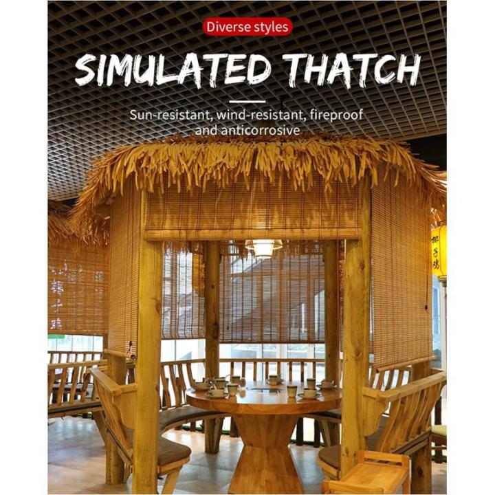 ZJGZDCPHDPB Palm Thatch Roll Künstliche Stroh Kunststoff Künstliche PVC Holzhaus Pavillon Fake Stroh Natürliche Dachdekoration Feuerfest Und Flammenhemmend Thatch Roll（Farbe:g