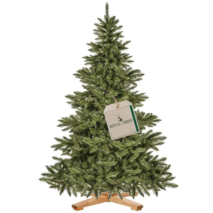 Kunstkerstboom, 220 cm, realistische dichte kunstkerstboom met houten standaard