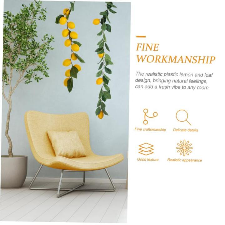 6 STK Simulation Zitronenrattan Sommerliche Haustürdekoration Frühling Künstliche Fruchtgirlande Künstliche Zitronengirlande Gelbe Zitronengirlande Künstliche Zweige Plastik Y