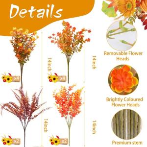 12 stuks , , planten, decoratie, bloemen, outdoor, uv-bestendig, voor kantoor, pot, tuin, veranda decoratie