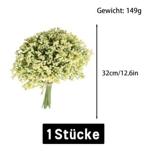 1402 Gypsophila als echt , 16 stuks, voor bruiloft, feest, bruidsboeket, woondecoratie, wit