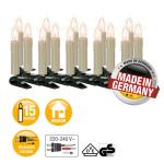 Lichtketting kerstboom, 15 stuks boomkaarsen, 9,8 m, Made-in-Germany, lichtketting met stekker, deelbaar, kerstverlichting met gloeidraad, kerstboomkaarsen met 3 reservekaarsen, 43