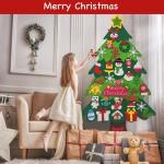 Vilten kerstboom, 10 m, doe-het-zelf vilten kerstboomset voor kinderen, kerstdecoratie, hangende decoratie met afneembare hangende ornamenten, vilten kerstboom voor thuis/deur/muur