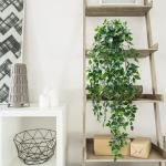 Kunstmatige hangplanten, mandala, bladeren met potten, 50 cm lang, onderhoudsvrije , wijnstok voor tuin, binnen en buiten (mandala-1 stuk)