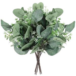 eucalyptus decoratie simulatie groene eucalyptus laat takken zilveren dollar eucalyptus plant bulk voor bruiloft tuin huis kantoor decoratie, 10 stuks