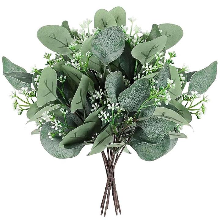 eucalyptus decoratie simulatie groene eucalyptus laat takken zilveren dollar eucalyptus plant bulk voor bruiloft tuin huis kantoor decoratie, 10 stuks