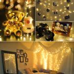 Led-lichtsnoer met draad, 10 m, 100 leds, koperdraad, lichtketting voor , 8 modi, waterdicht, kerstlichtketting met stekker, voor kinderkamer, bruiloft, tuin, feest, verjaardag,