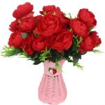 Kunstblumen wie Echt Künstliche Pfingstrosen Vintage Blumen Pfingstrosen mit Stielen für Hochzeitsdekoration Brautstrauß Arrangement 24 Stück 0802