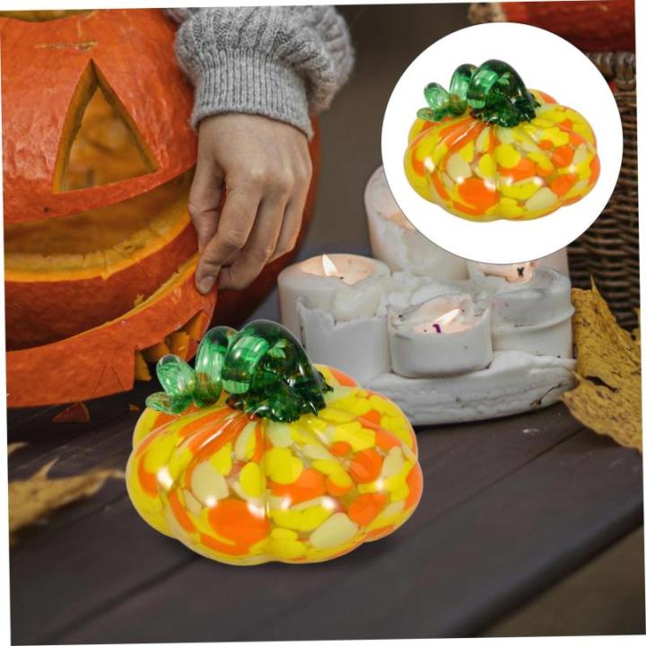 2St Kürbishandwerk Halloween Dekoration Herbst Dekoration Kürbis Mitbringsel Kürbis-Tischdekoration Kürbis-Requisite bastelset Tischdekoration für Zuhause Szenenlayout Glas