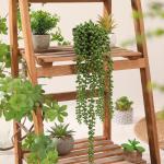 2 Stuks Nep Opknoping Planten Nep Potten Parels Vetplanten Kleine Faux Planten Voor Indoor Outdoor Plank Muur Decor