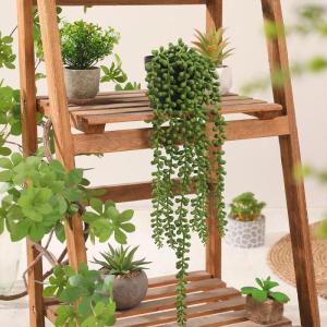 2 Stuks Nep Opknoping Planten Nep Potten Parels Vetplanten Kleine Faux Planten Voor Indoor Outdoor Plank Muur Decor