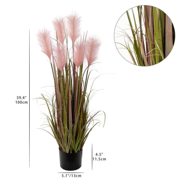 Kunstgras kunstgras, decoratief gras, hoog, 100 cm, grote , gras, hoog in pot, , solitair gras, siergras, tafeldecoratie, roze